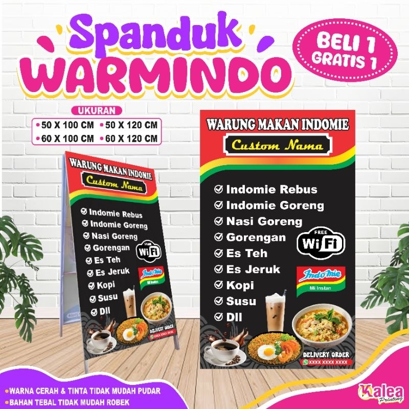 SPANDUK BANNER WARUNG WARMINDO BERDIRI