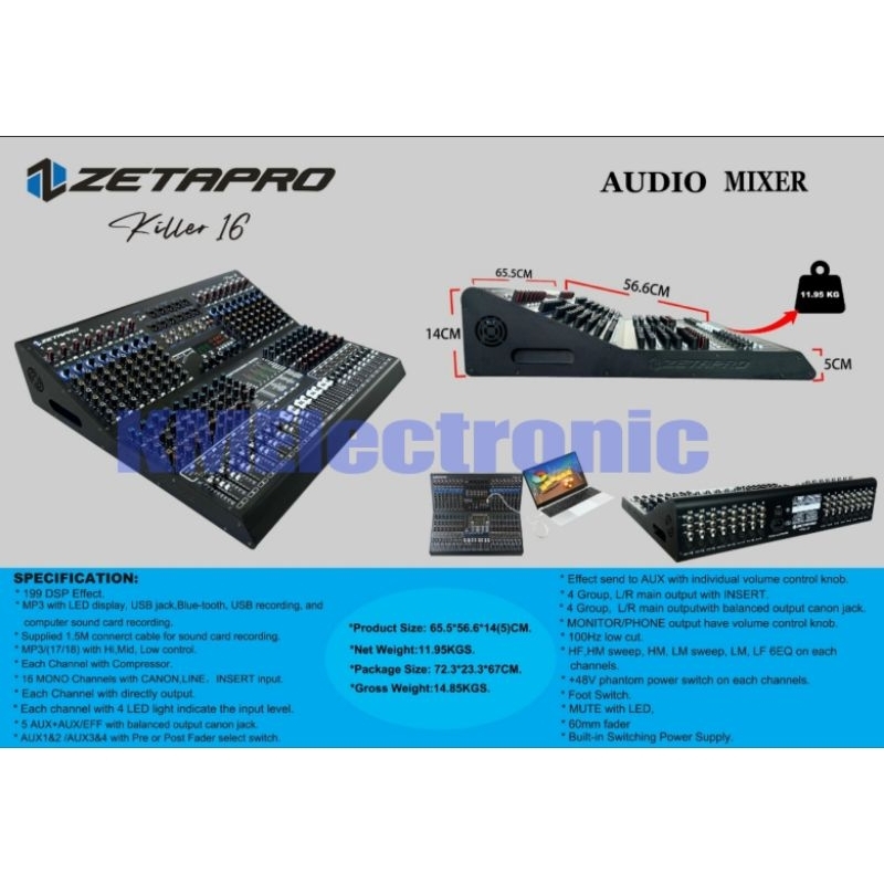 ZETAPRO MIXER 16 CHANNEL KILLER 16 NEW / MIXER ANALOG 16 CHANNEL ORIGINAL / ZETAPRO ORIGINAL