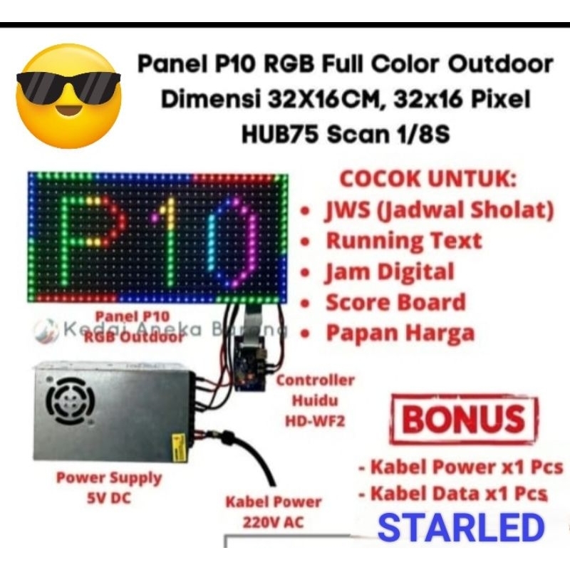 MODUL LED P10RGB indor hup 75 secen 1/8 tipe LED 2727