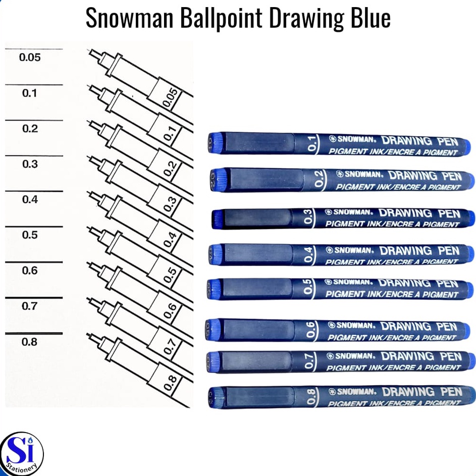 

CUCIGUDANG Drawing Pen SNOWMAN FT 7 BluePen Gambar Snowman Biru