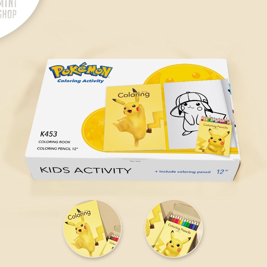 

SPESIAL DISCOUNT K453 Pikachu Souvenir Ulang Tahun Anak Buku Mewarnai Dan Pensil Warna Pokemon