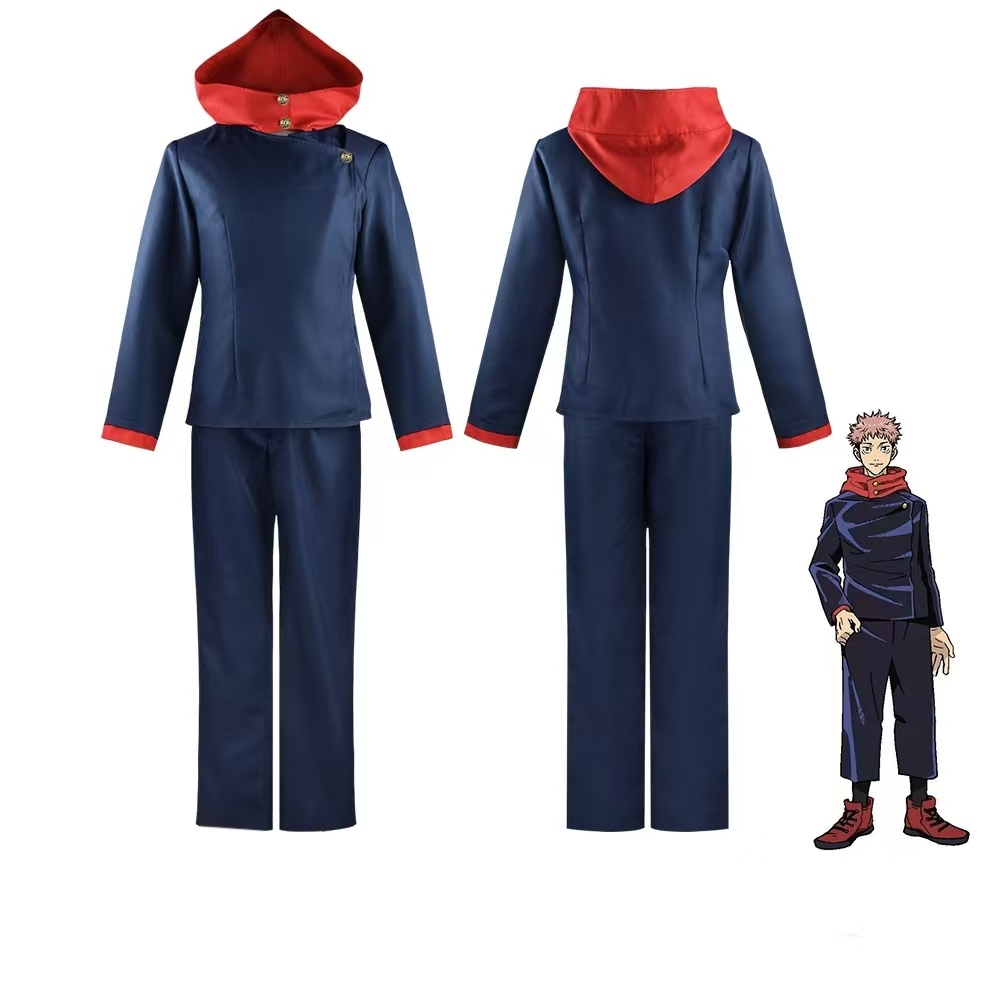 Itadori Yuji Cosplay Anime Jujutsu Kaisen Itadori Yuji Cosplay Costume Wig Jacket Pants Uniform