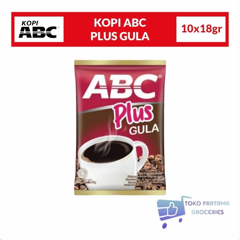 

ABC PLUS KOPI+GULA 1 RENCENG ISI 10 SACHET