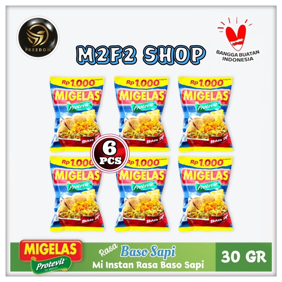 

MIGELAS Protevit Mie Gelas Seduh Kuah Rasa Baso Sapi Sachet - 30 gr (Kemasan 6 Pcs)
