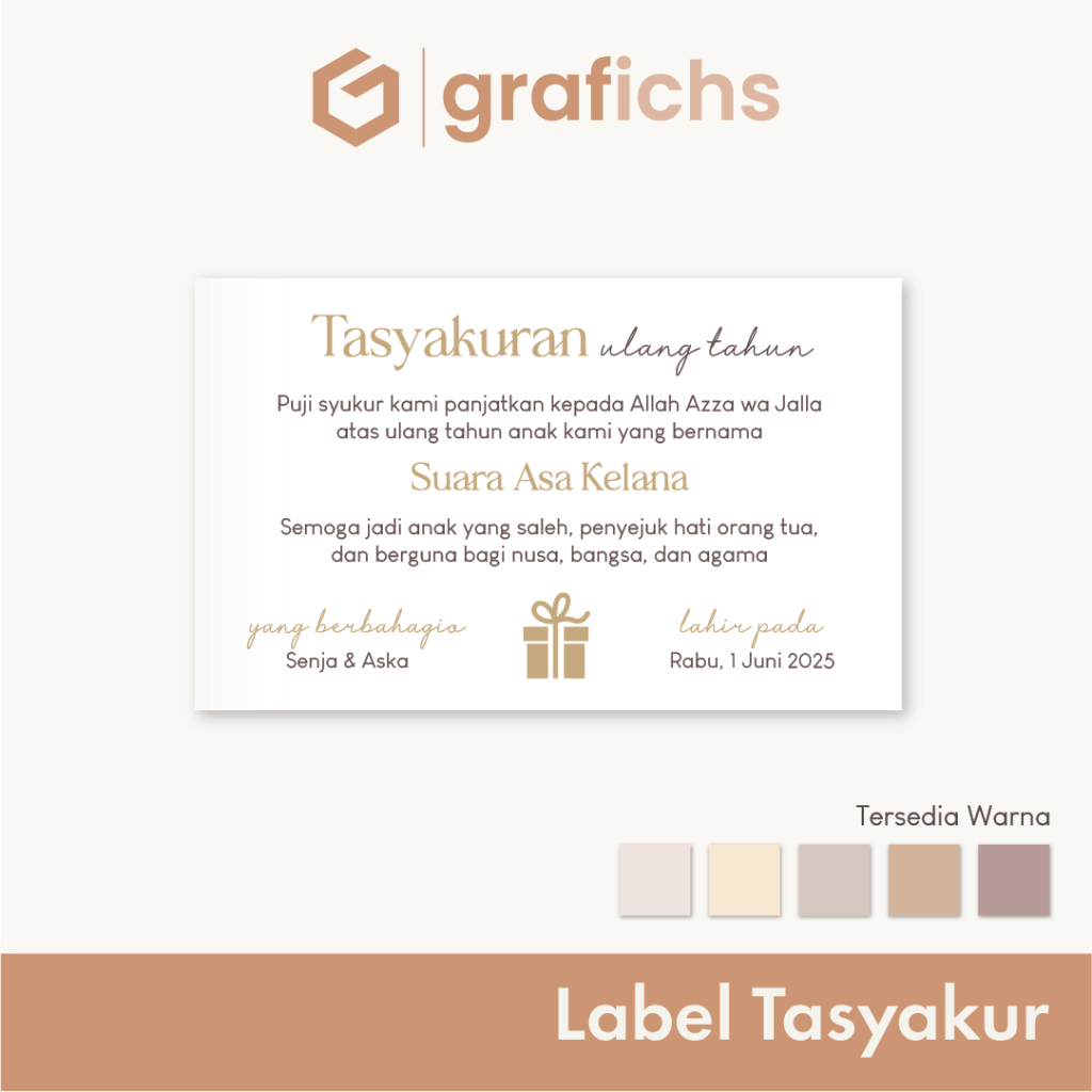 [11 pcs] Kartu dan Label Stiker Syukuran Tasyakur Birthday Ulang Tahun GILT19-24