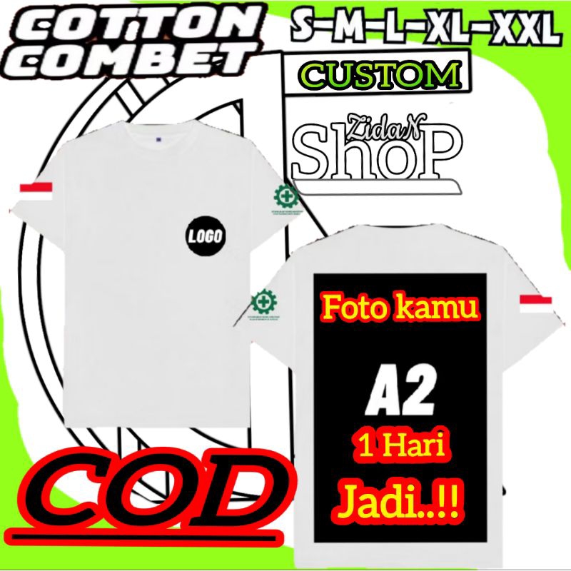 Baju Kaos Custom ANAK &DEWASA Sablon Depan& Belakang, Bebas Request / Desain Sendiri