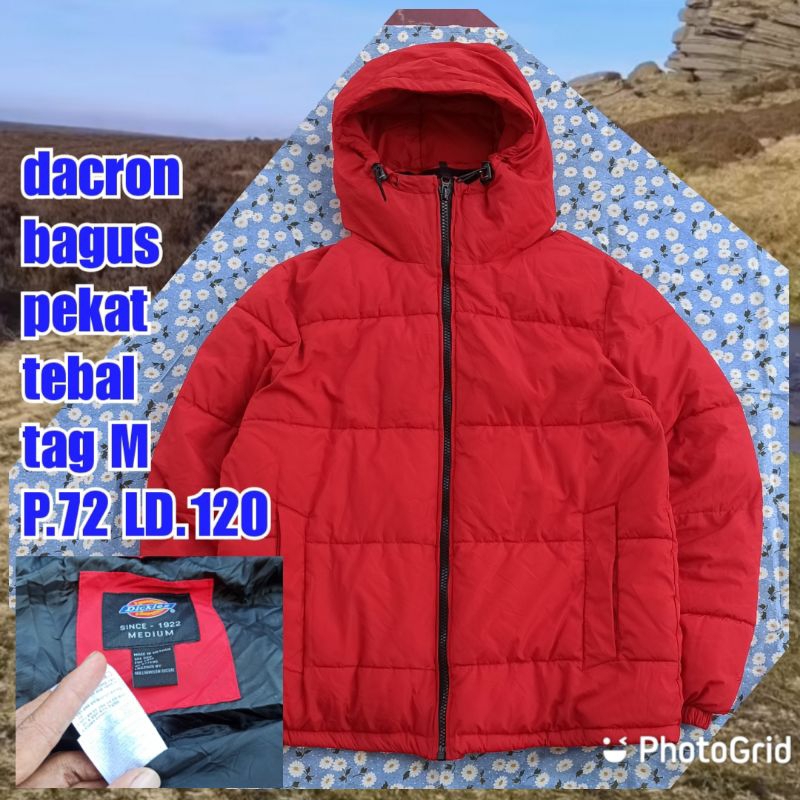 jaket gunung outdoor Reading motor puffer gelembung dacron dickies merah