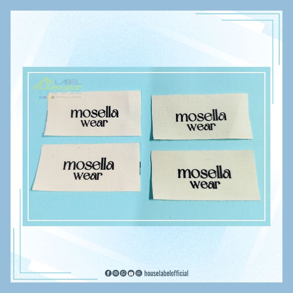100 Pcs label katun import | Label Merek Baju | Free Desain & Free Cutting