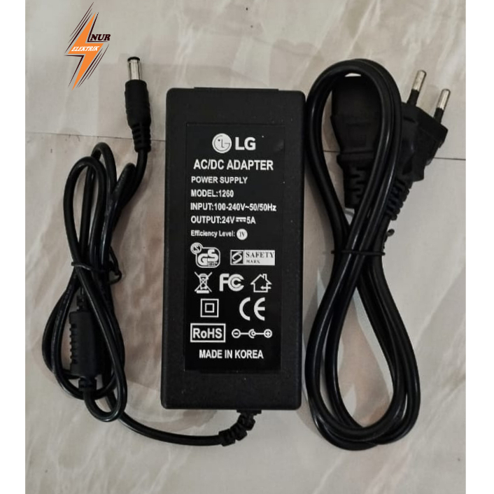 Adaptor Converter Adapter AC/DC 220V AC To 12V + 24V DC 5A + 3A 10A 60W  12V 5A untuk lampu led stri