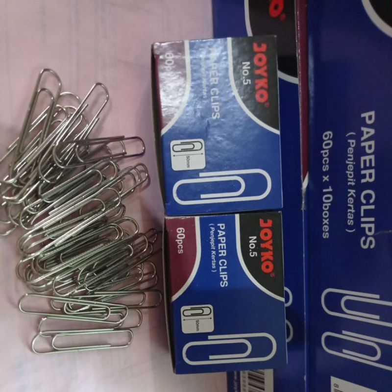 

paper clips joyko no.5 ukuran besar (1box isi 10kotak) (1kotak isi 60pcs)