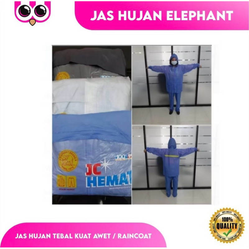 Jas Hujan Elephant Brand - Jaket Celana Hemat