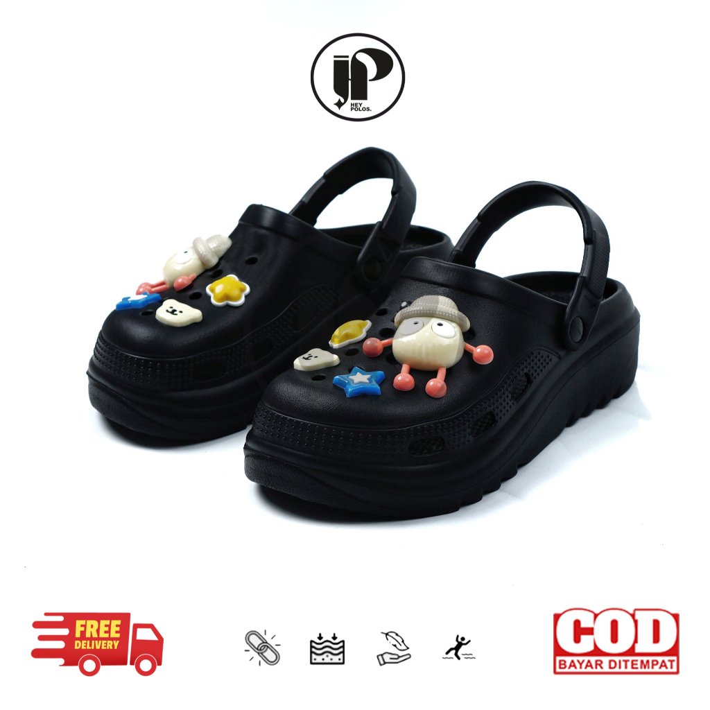 Sandal Kodok Baim Wanita Terbaru Sandal Kodok Frogs Lucu Baim Wedges Kekinian Sendal Cewek