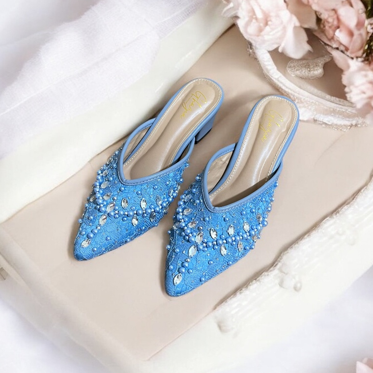 Wedding Shoes 5cm Premium Wanita Brukat Payet Jepang Hak