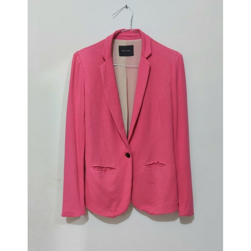 Blazer jas wanita merk G2000 preloved pink