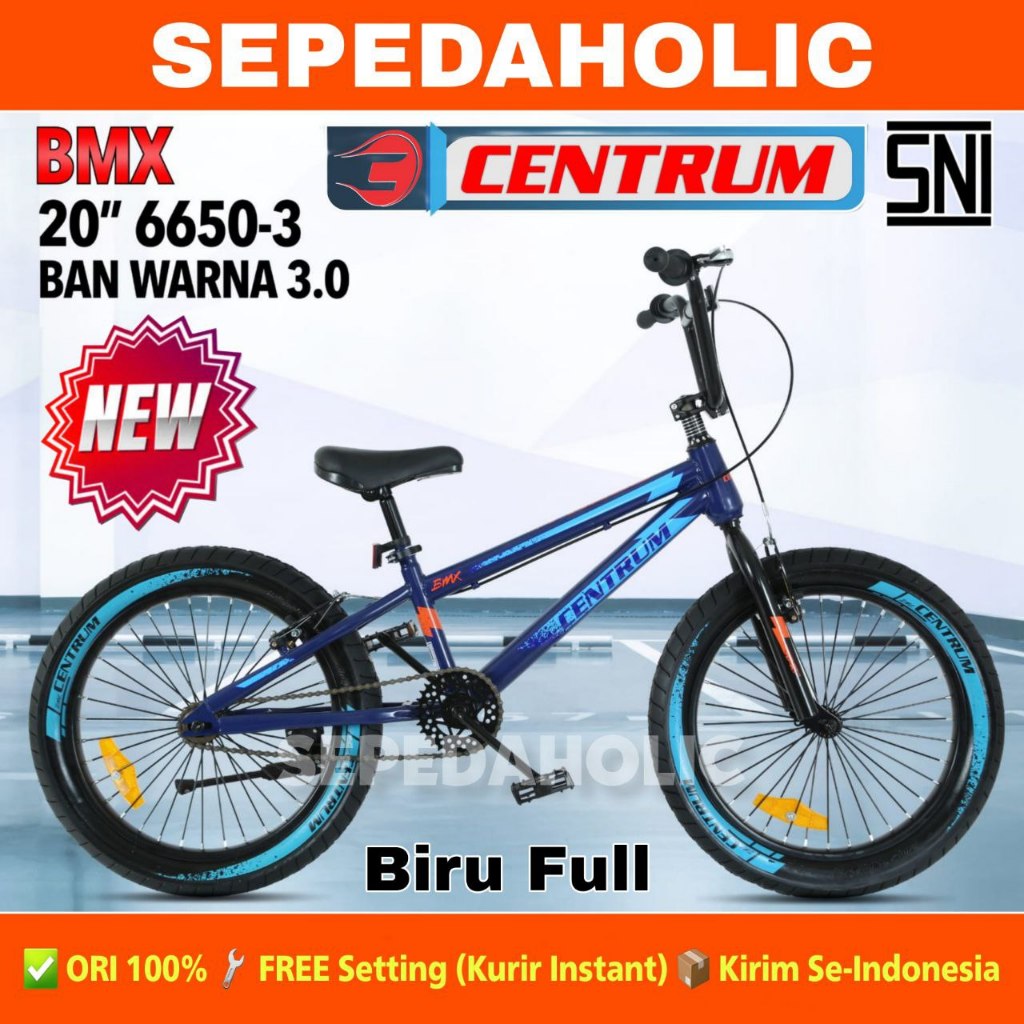 Sepeda Anak Laki BMX CENTRUM 6650-3 Ban 2.40 & Jumbo 3.00 Ukuran 20 Inch Usia 8-12 Tahun