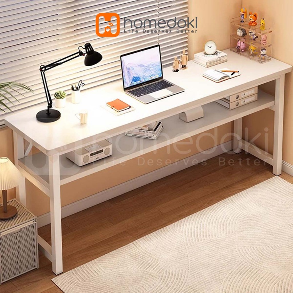 Homedoki Meja Belajar 120cm / Meja Kantor / Meja Komputer / Meja Kerja / Meja Kamar / Meja Rias / Me