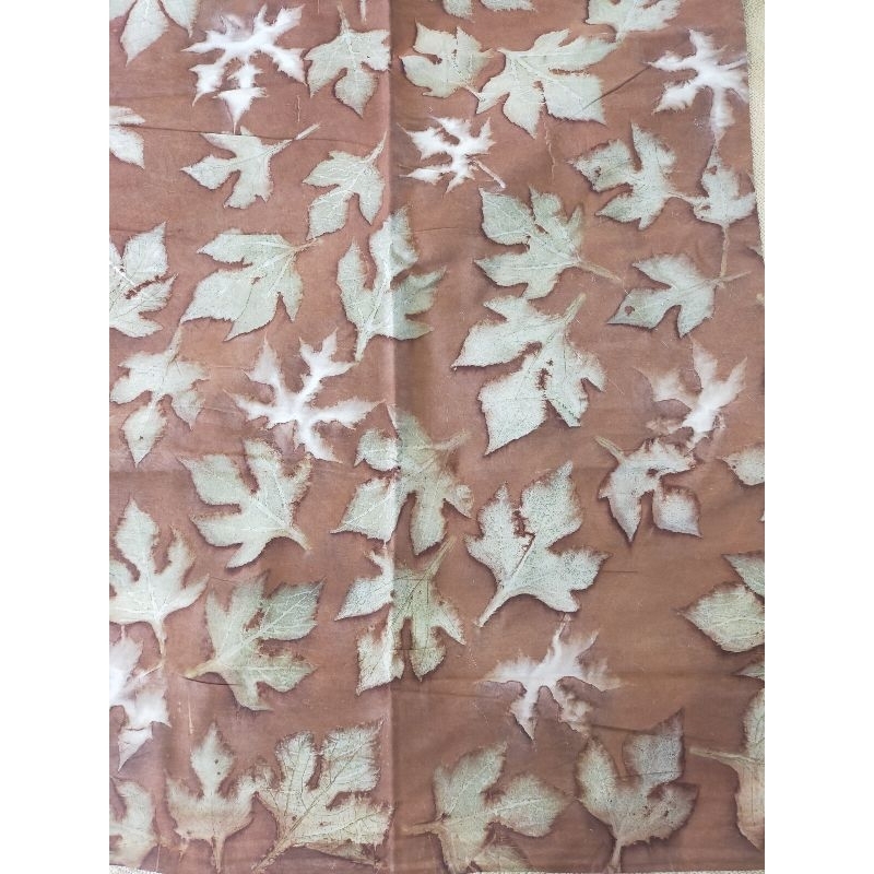 kain ecoprint batik warna alam motif campur daun original