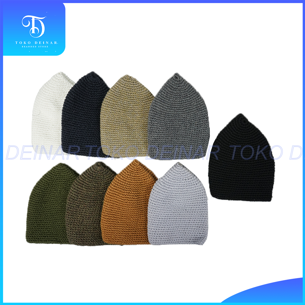 Peci Rajut YAMAN Tebal Polos Pria Dewasa Kopiah Sholat Knit Haji Hadramaut Premium Turki Rosal Hitam