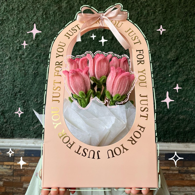 

Pipe Cleaner Flowers Box | Kotak Bunga Tulip Kawat Bulu | Pipe Cleaner Craft | Kado Hadiah Bunga