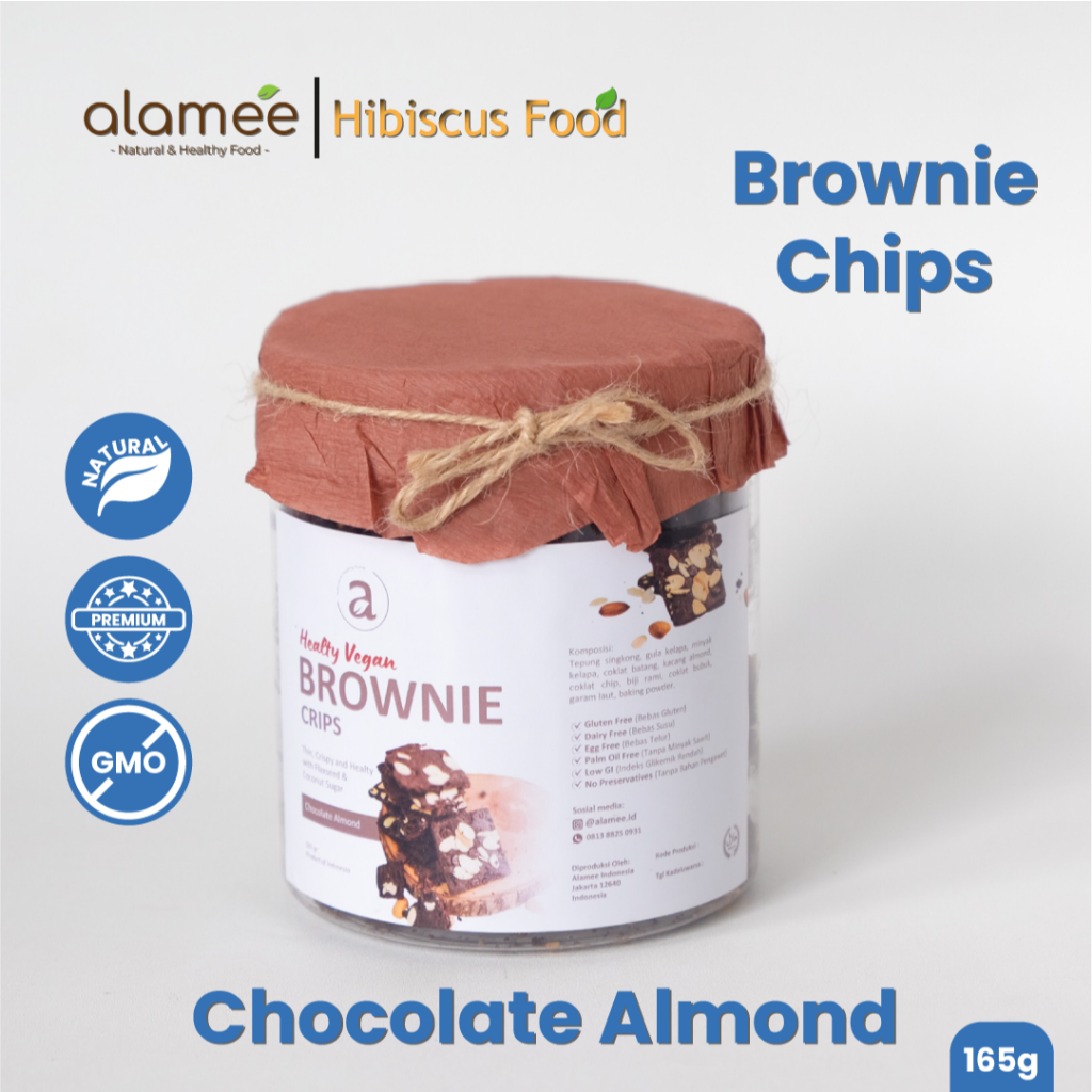 

ALAMEE Brownies Crispy - Cemilan Almond Diet Cookies Kue Snack Sehat Kering Healthy Gluten Free 165g