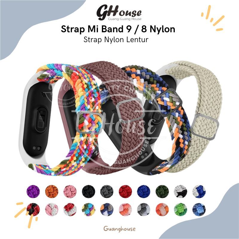 Strap Mi Band 10 / Mi Band 9 Nylon Tali Xiaomi Smart Band 9 Strap Bahan Nylon Mi Band 8 Mi Band 9 Le