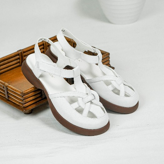 Pollux E-Wear WPOMO 03 Sandal Wanita Bahan Kulit | Wedges Wanita | Sepatu Sandal Wanita Kekinian