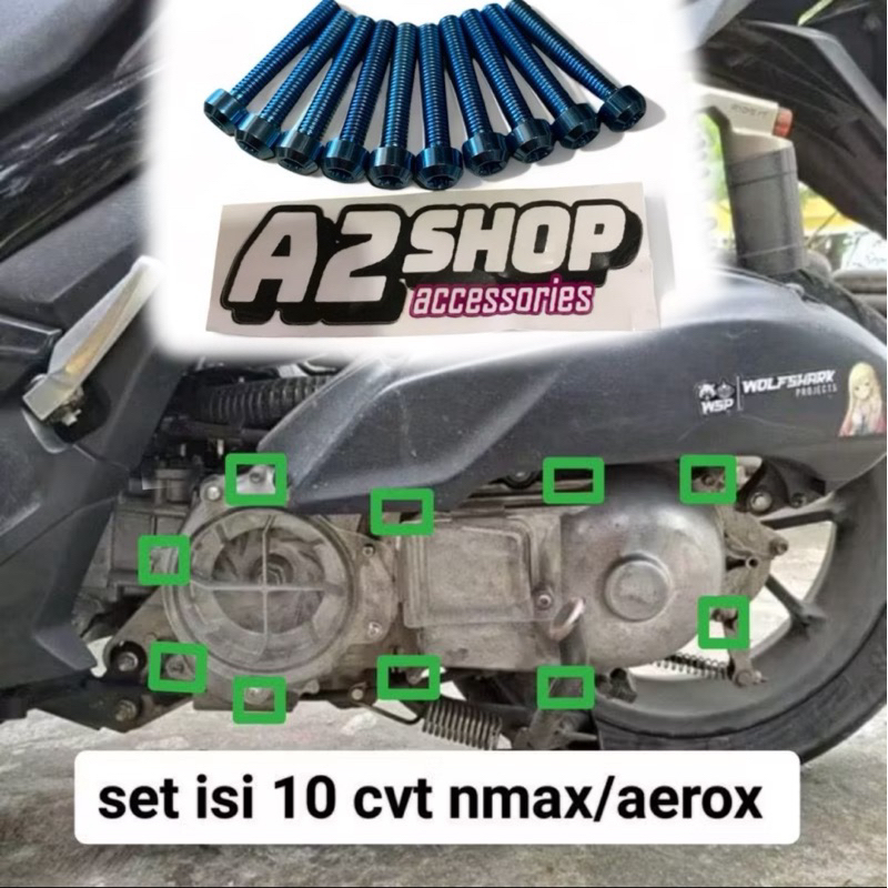 BAUT BAK CVT AEROX NMAX TITANIUM HARGA 10 BAUT