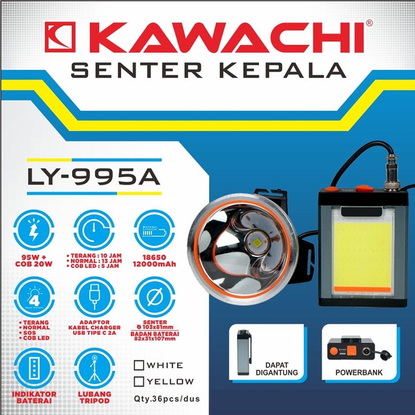 Senter kepala 95watt LY-995A 12000mAH
