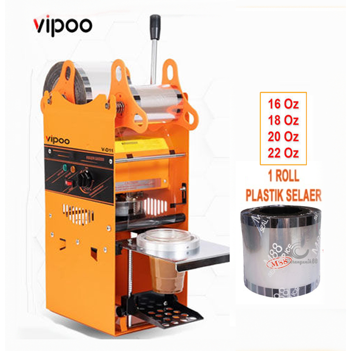 Vipoo VD-11 Sealing Machine 16 - 22 Oz / Mesin Cup Sealer Press Gelas Plastik Minuman Ukuran 16,18,2