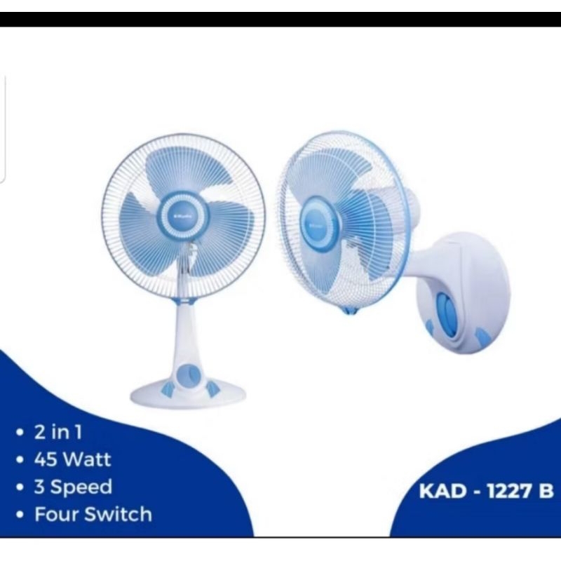 Desk fan miyako KAD-1227 B GB / PL / kipas meja / kipas dinding miyako 12inch 2in1