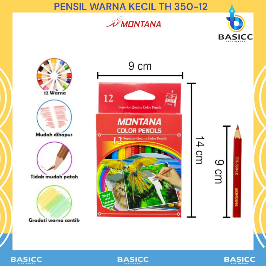 

Montana Pensil Warna Kecil Murah TH-350 | @1Set=12 Warna