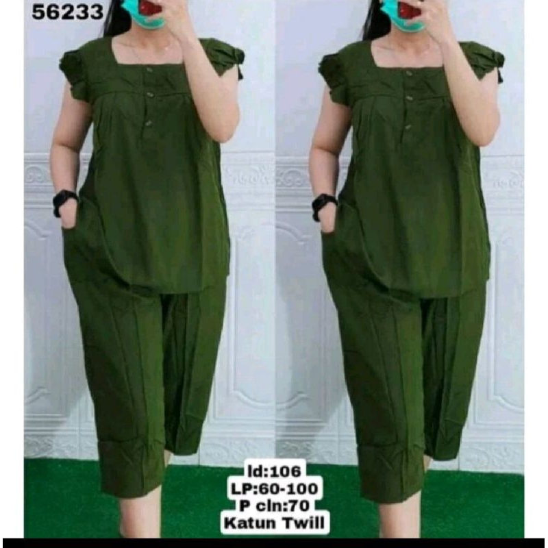 SETELAN BANGKOK 7/8 Rayon Premium/Setelan wanita rayon polos/rayon Kancing 3 AKTIF