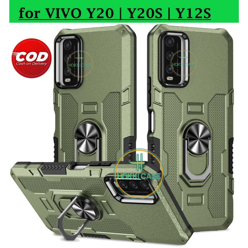 Casing Hard Case Untuk Vivo Y20 | Y20S | Y20S (G) | Y12S 2021| Y20 2021 Armor Ring Robot Case Kickst