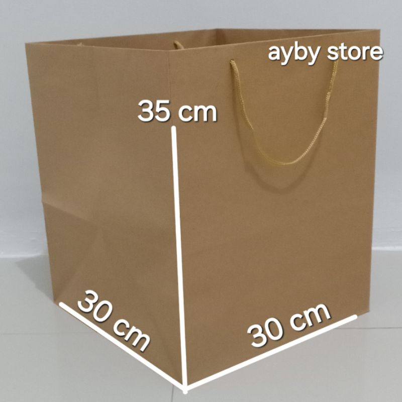 

paperbag polos kotak ukuran 30 x 30 x 35