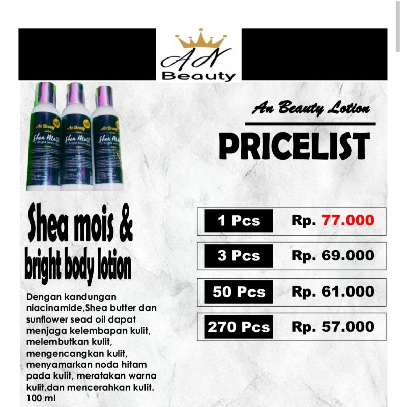 An Hb mois whitening bibit pemutih 57.000