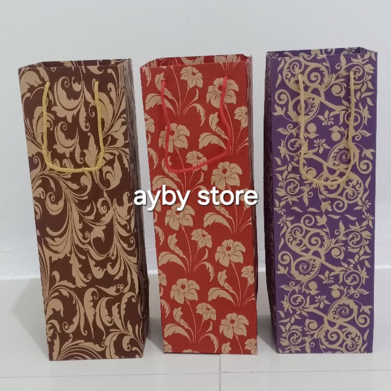 

paperbag botol batik ukuran 10x10x31