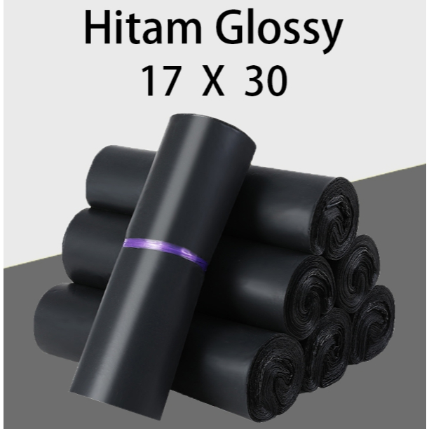 

Plastik Packing Polymailer 17x30/20x30 Kantong Pelastik HItam Glossy Isi 100 Lembar