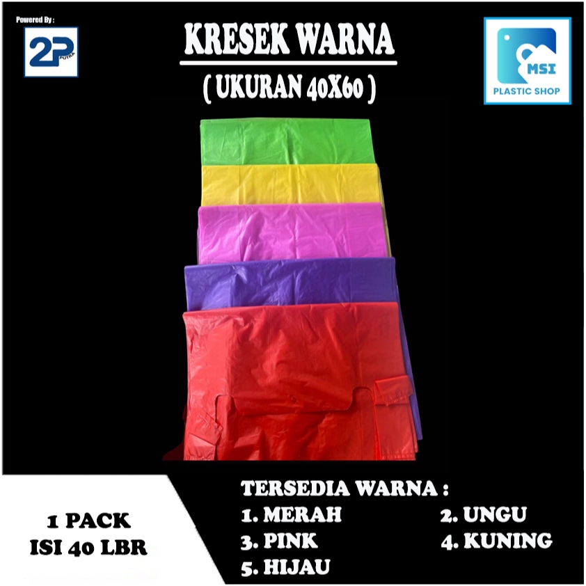 Kantong Plastik Warna | KRESEK UKURAN BESAR 55x85 | Kresek Warna | Tas Plastik Warna uk. 40x60 | Kan