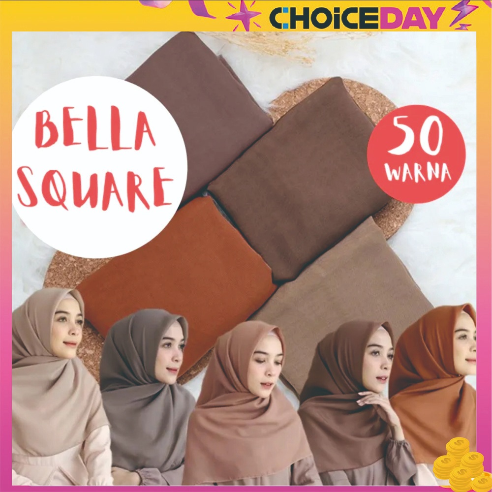 Jilbab Segi Empat Bella Square 110X110 POLOS