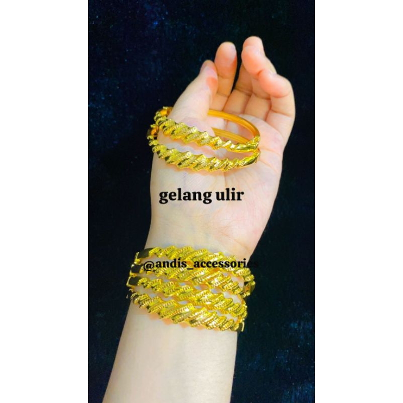 Gelang Ulir Dewasa Lapis emas