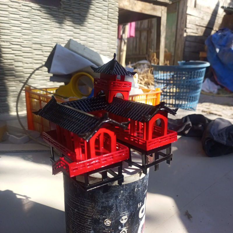 miniatur rumah cina/ kuil jepang bahan pvc