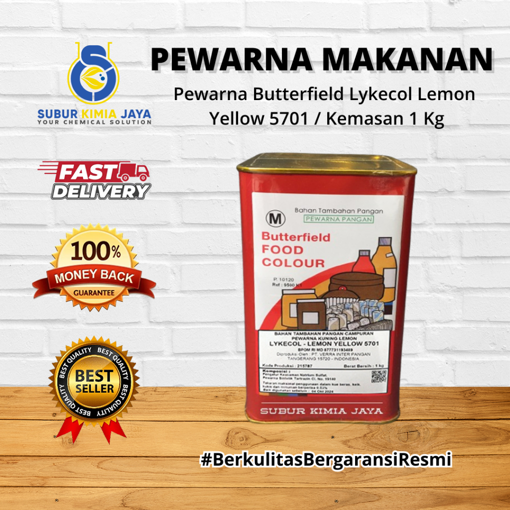 

Pewarna butterfield lykecol lemon yellow 5701 / Food Coloring 1 KG