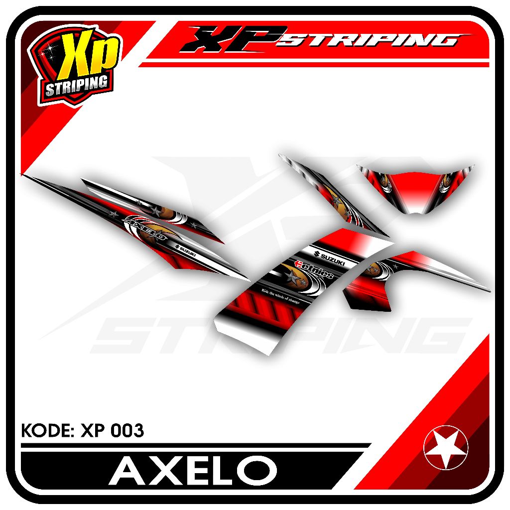Striping Shogun Axelo - Sticker Striping Suzuki Shogun Axelo Desain Racing XP.03