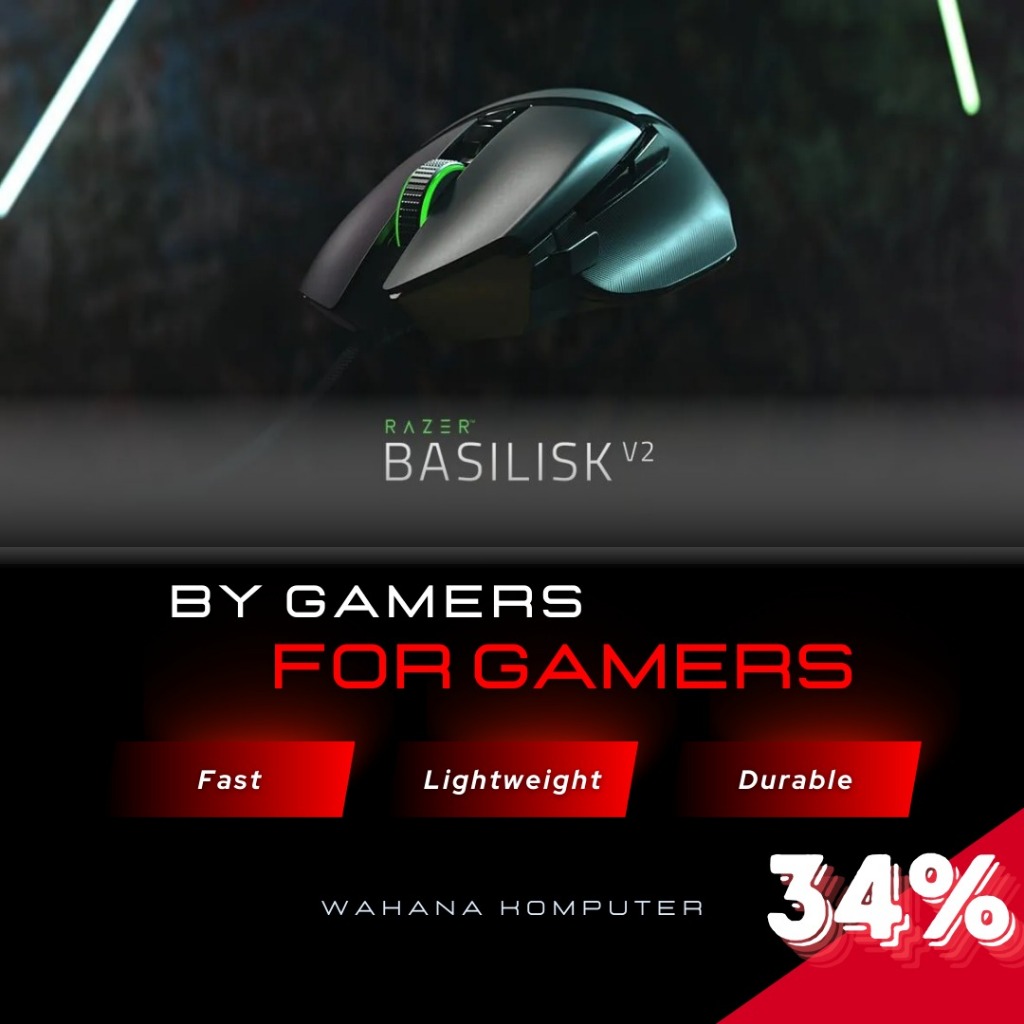Razer Basilisk V2 Ergonomic Wired Gaming Mouse Cable Kabel Mouse Game