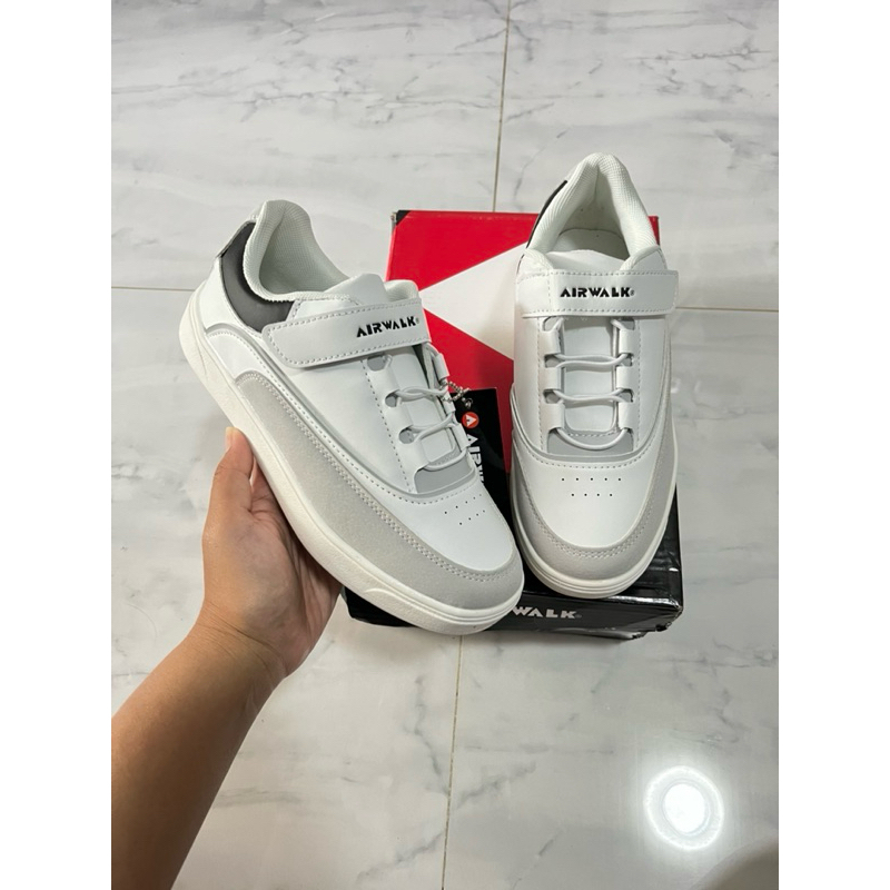 Sepatu sneakers airwalk kids putih abu2 (BERYN JR) sale 70%