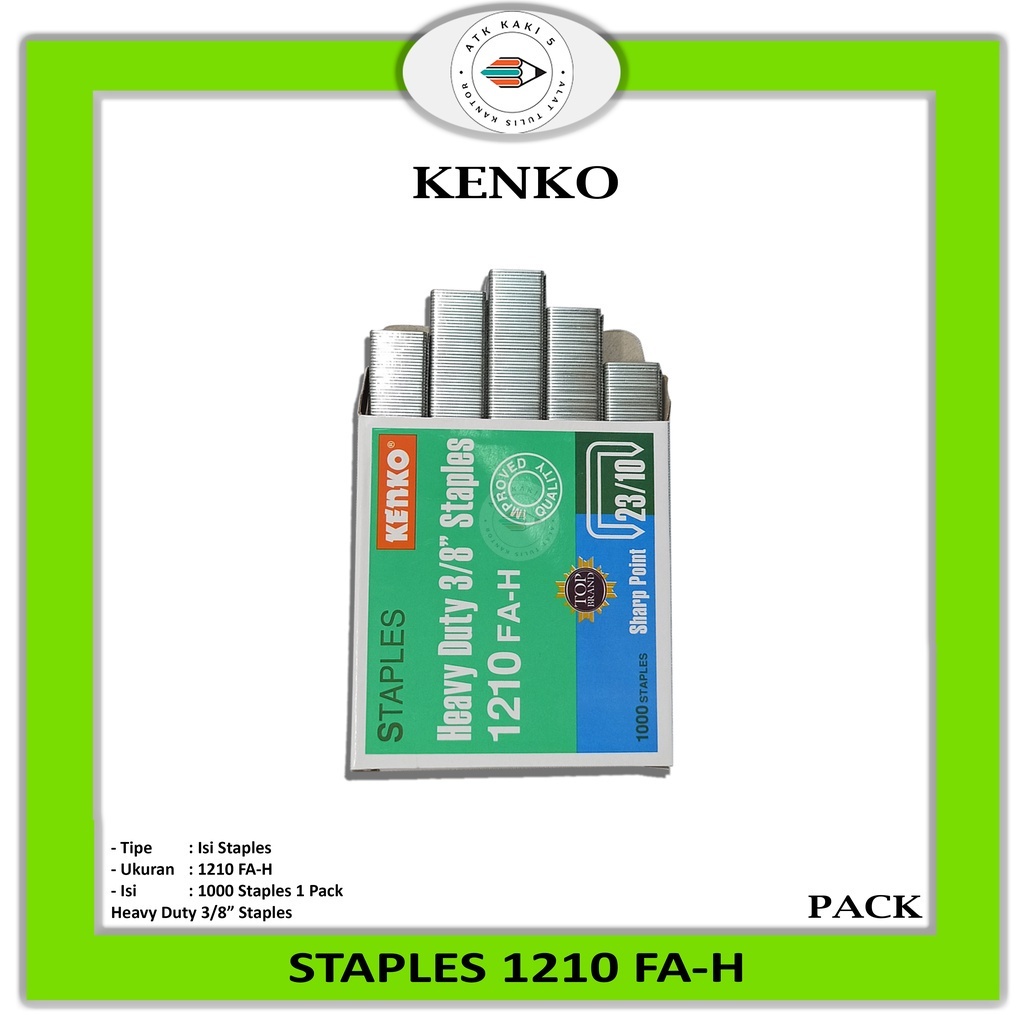 

Isi Staples No.1210 Heavy Duty 3/8" Staples - Pack KENKO