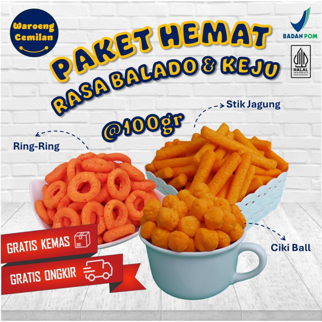 

Snack Cemilan Paket Hemat Isi 3 Rasa Balado Keju