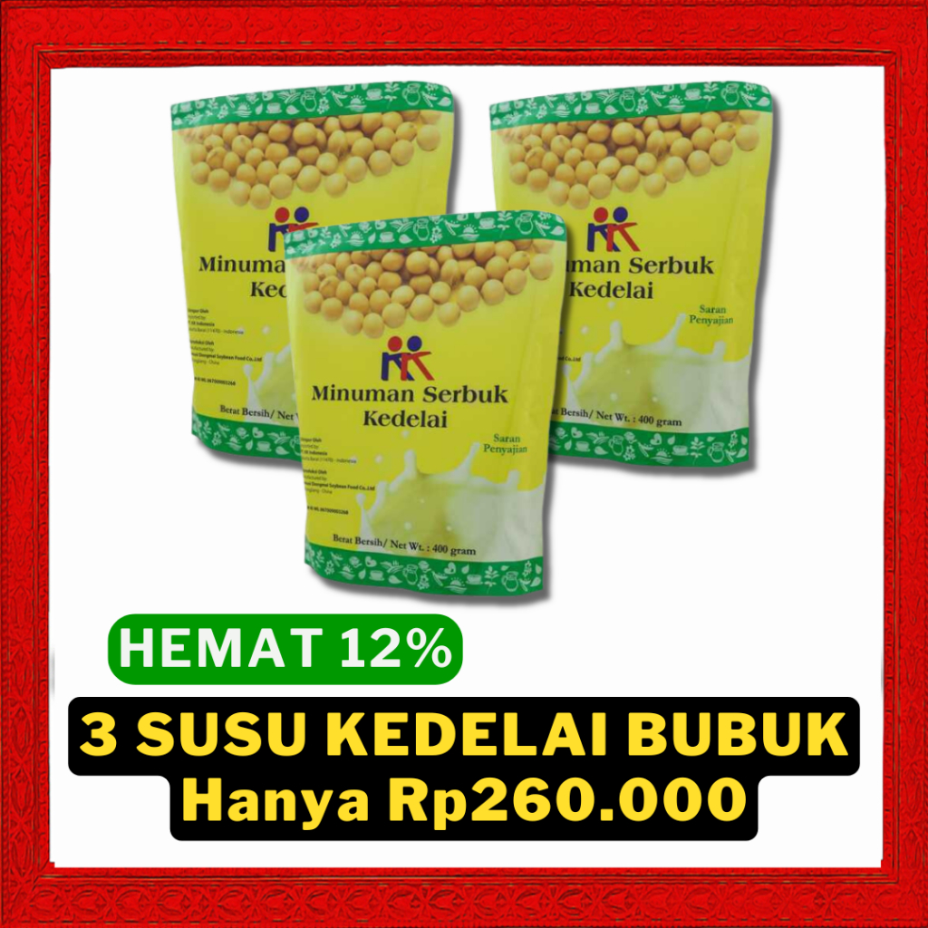 

Minuman Penambah Berat Badan Susu Kedelai KK Indonesia Soya Bean Powder Tinggi Protein Gizi Nutrisi