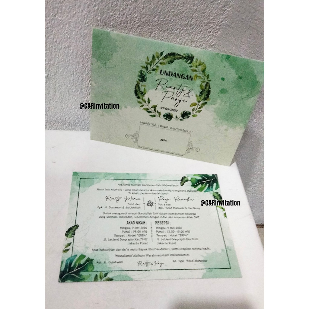 Blangko KOSONG / CETAK Undangan Pernikahan Erba 2204