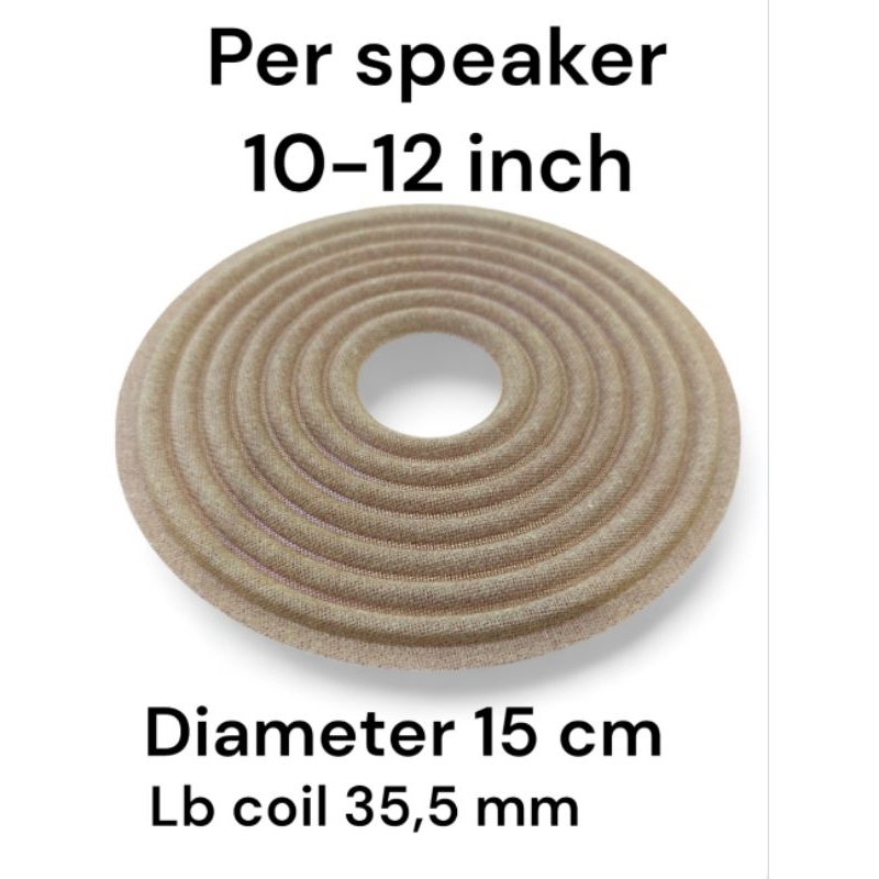 demper damper pir per membran speaker 10 12 inch diameter 15 cm lubang coil 35,5 mm